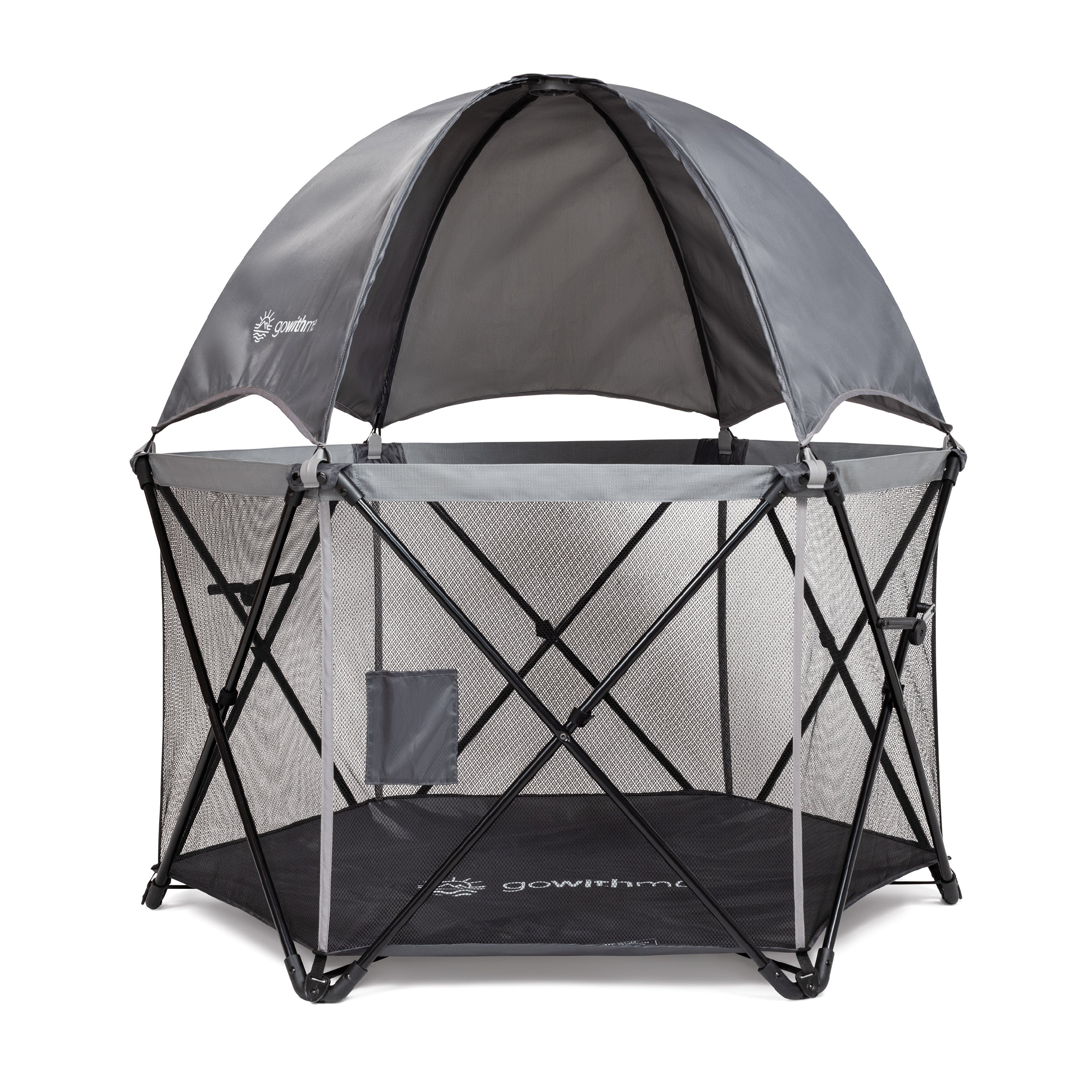 Go With Me® Eclipse Portable Playard with Canopy - Grey - Baby Delight