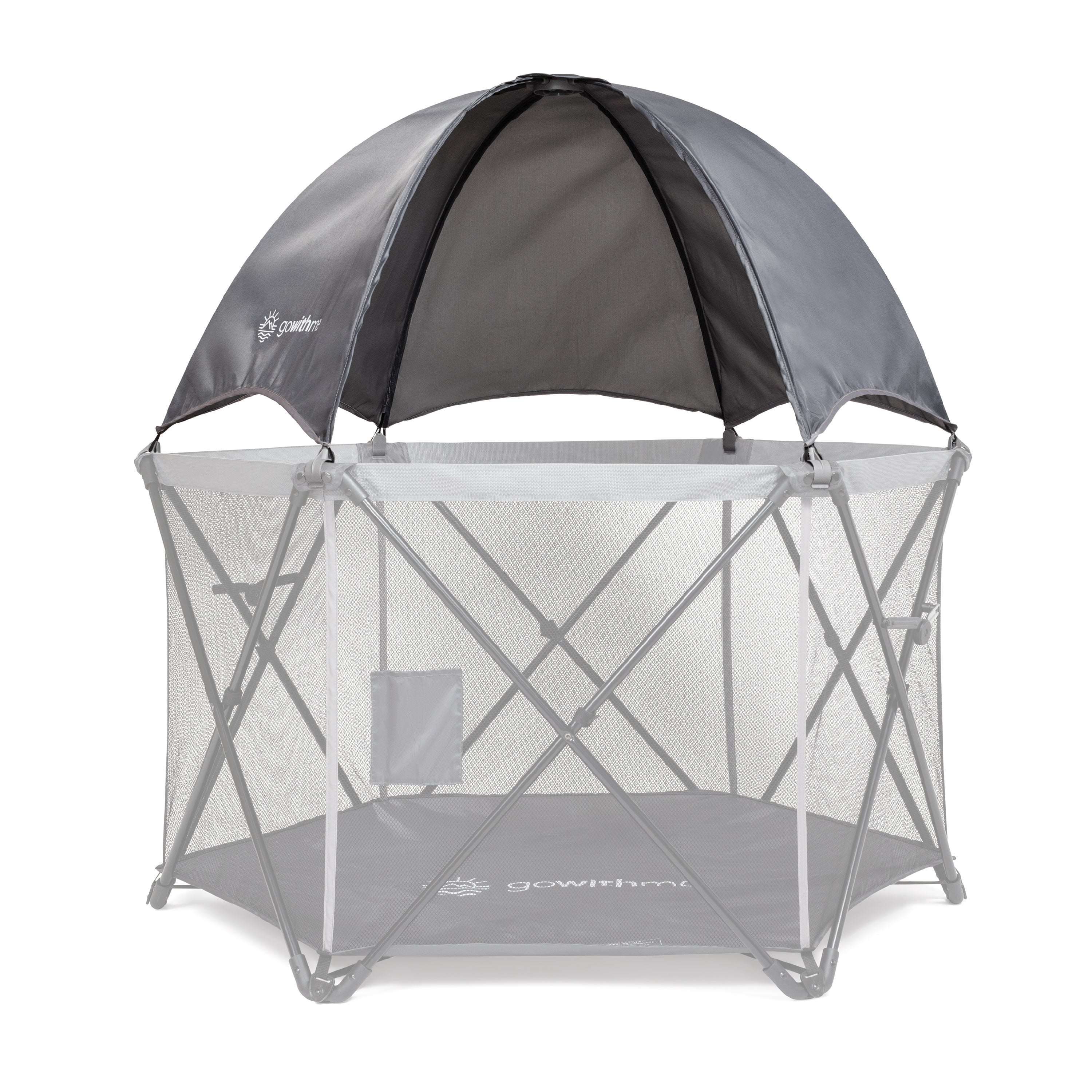 Go With Me® Eclipse Portable Playard with Canopy - Grey - Baby Delight