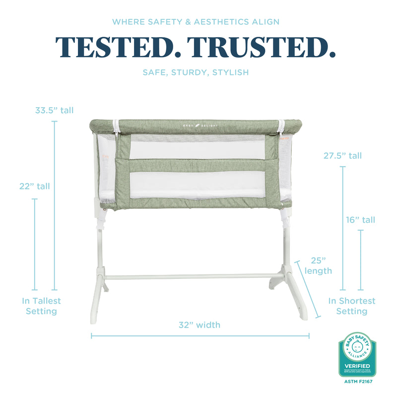 Beside Me™ Serenity Organic Bassinet and Bedside Sleeper | Sage Tweed - Baby Delight