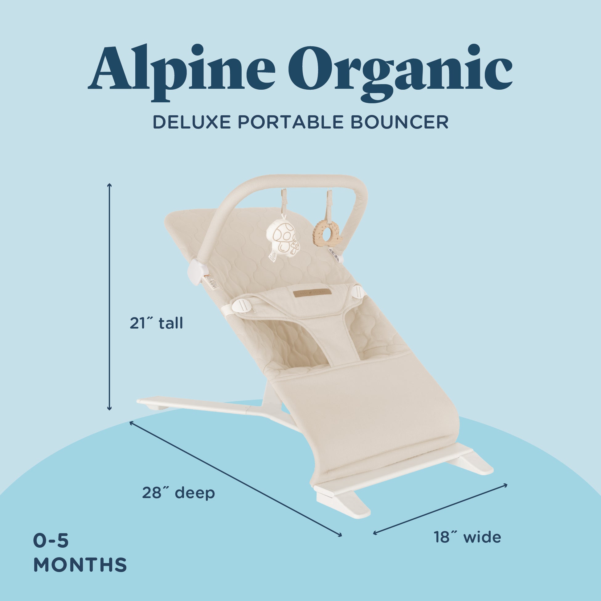 Alpine Organic Deluxe Portable Bouncer - Baby Delight