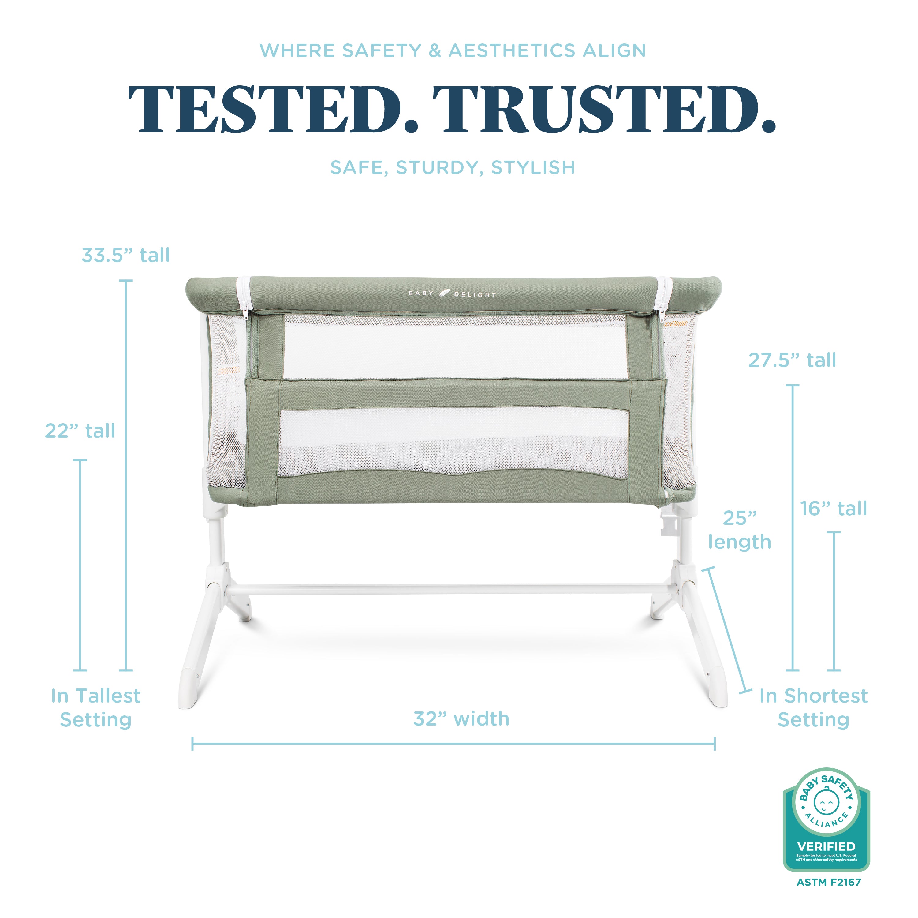 Beside Me™ Serenity Organic Bassinet and Bedside Sleeper - Baby Delight