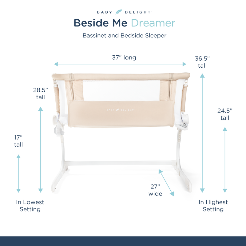 Beside Me™ Dreamer Bassinet & Bedside Sleeper - Flax - Baby Delight