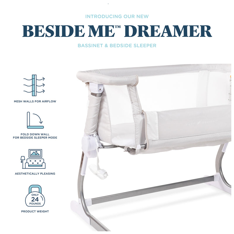 Beside Me™ Dreamer Bassinet & Bedside Sleeper - Driftwood Grey