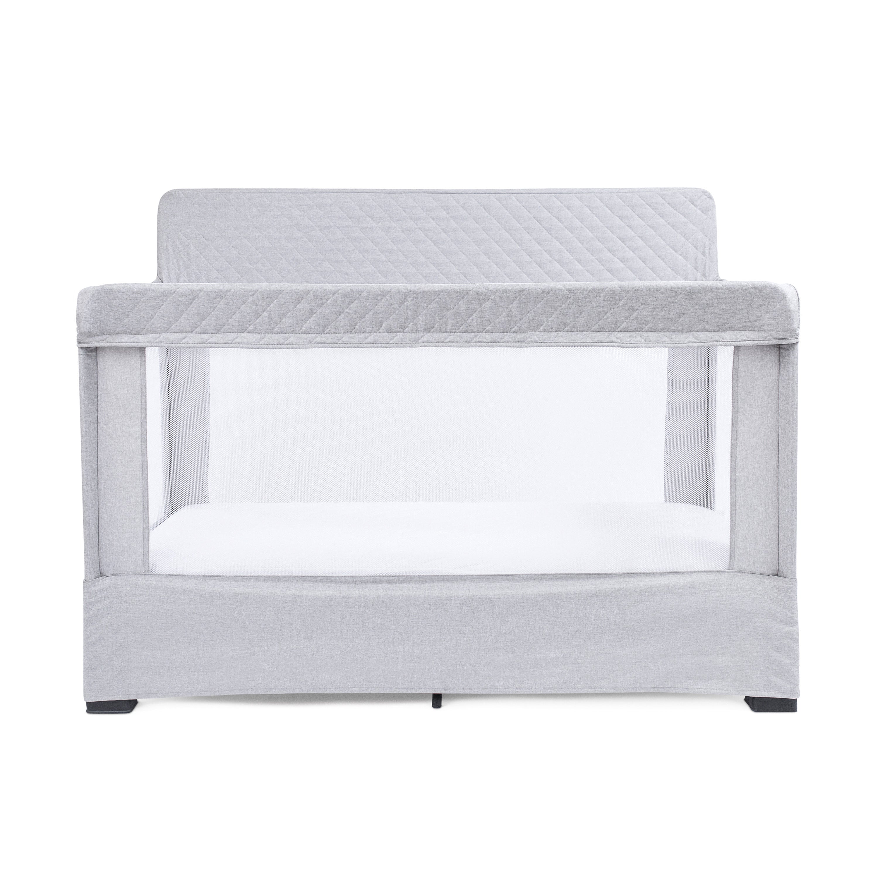 Lunaire Full Size Mesh Crib and Playard - Pebble Grey - Baby Delight