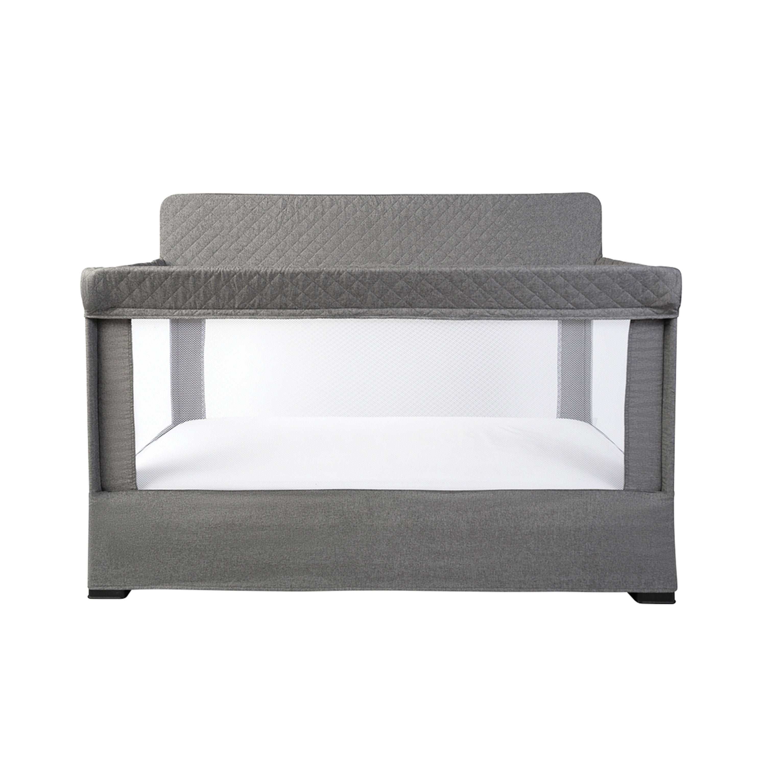 Lunaire Full Size Mesh Crib and Playard - Charcoal Tweed - Baby Delight