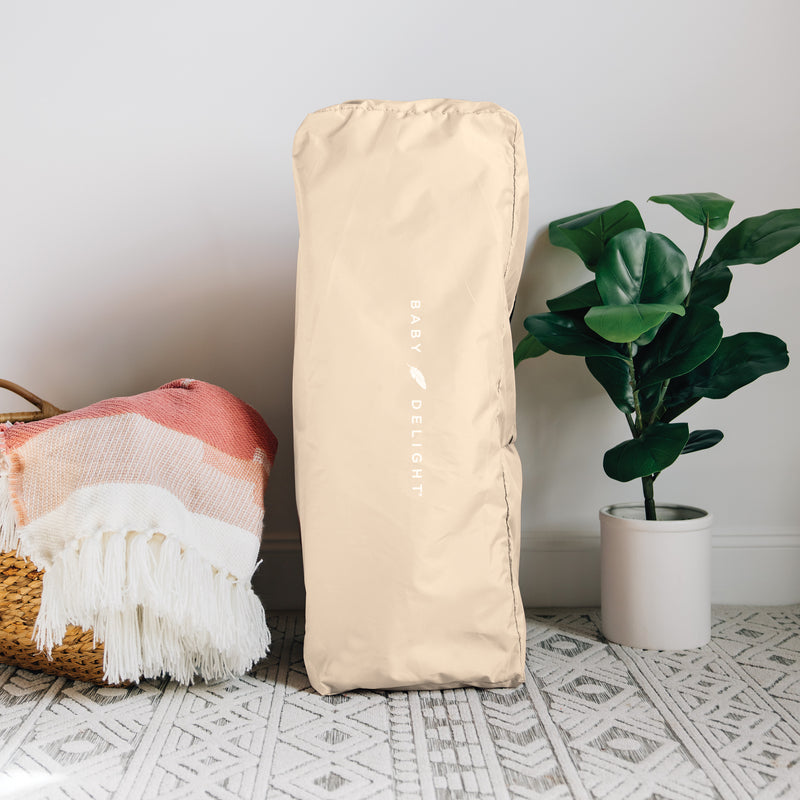 Lunaire Full Size Mesh Crib and Playard - Organic Oat - Baby Delight