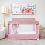 Lunaire Full Size Mesh Crib and Playard - Organic Rose