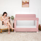 Lunaire Full Size Mesh Crib and Playard - Organic Rose
