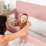 Lunaire Full Size Mesh Crib and Playard - Organic Rose
