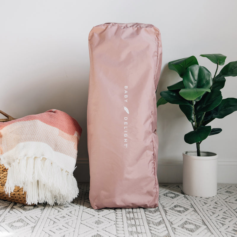 Lunaire Full Size Mesh Crib and Playard - Organic Rose