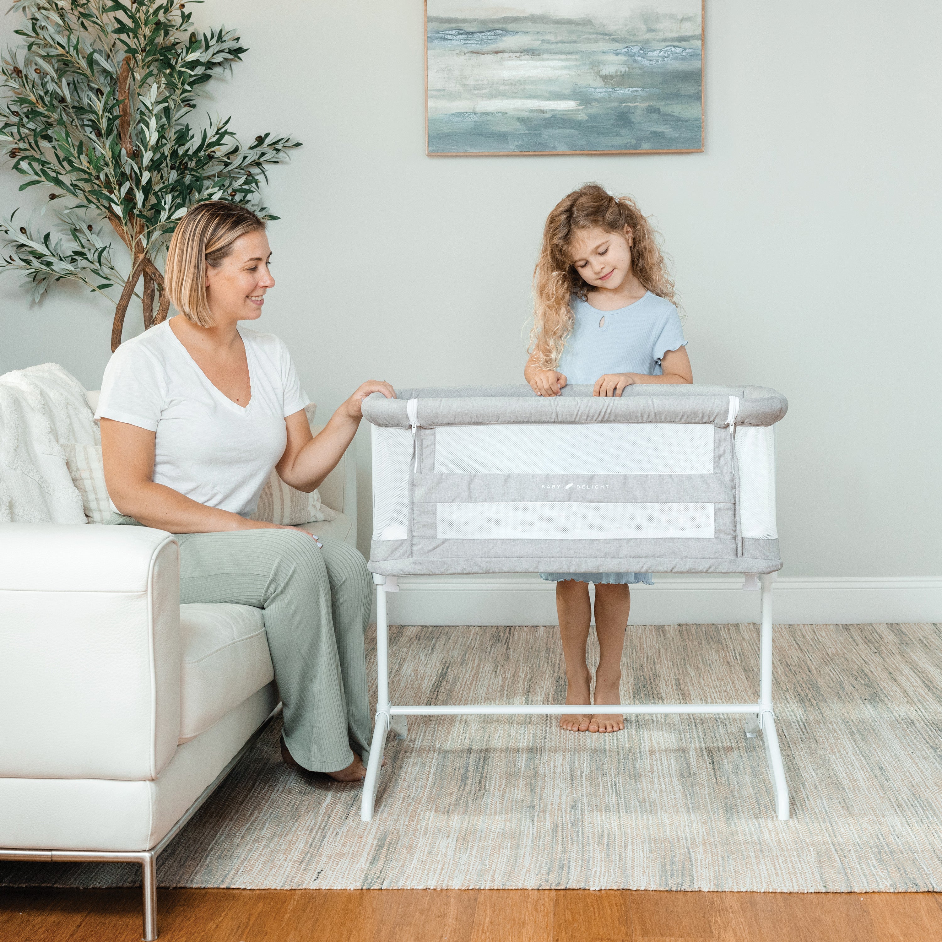 Beside Me™ Serenity Bassinet and Bedside Sleeper - Pebble Grey - Baby Delight