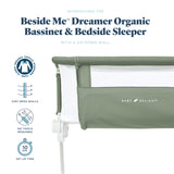 Beside Me™ Dreamer Organic Bassinet & Bedside Sleeper - Organic Sage - Baby Delight