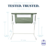 Beside Me™ Dreamer Organic Bassinet & Bedside Sleeper - Organic Sage - Baby Delight