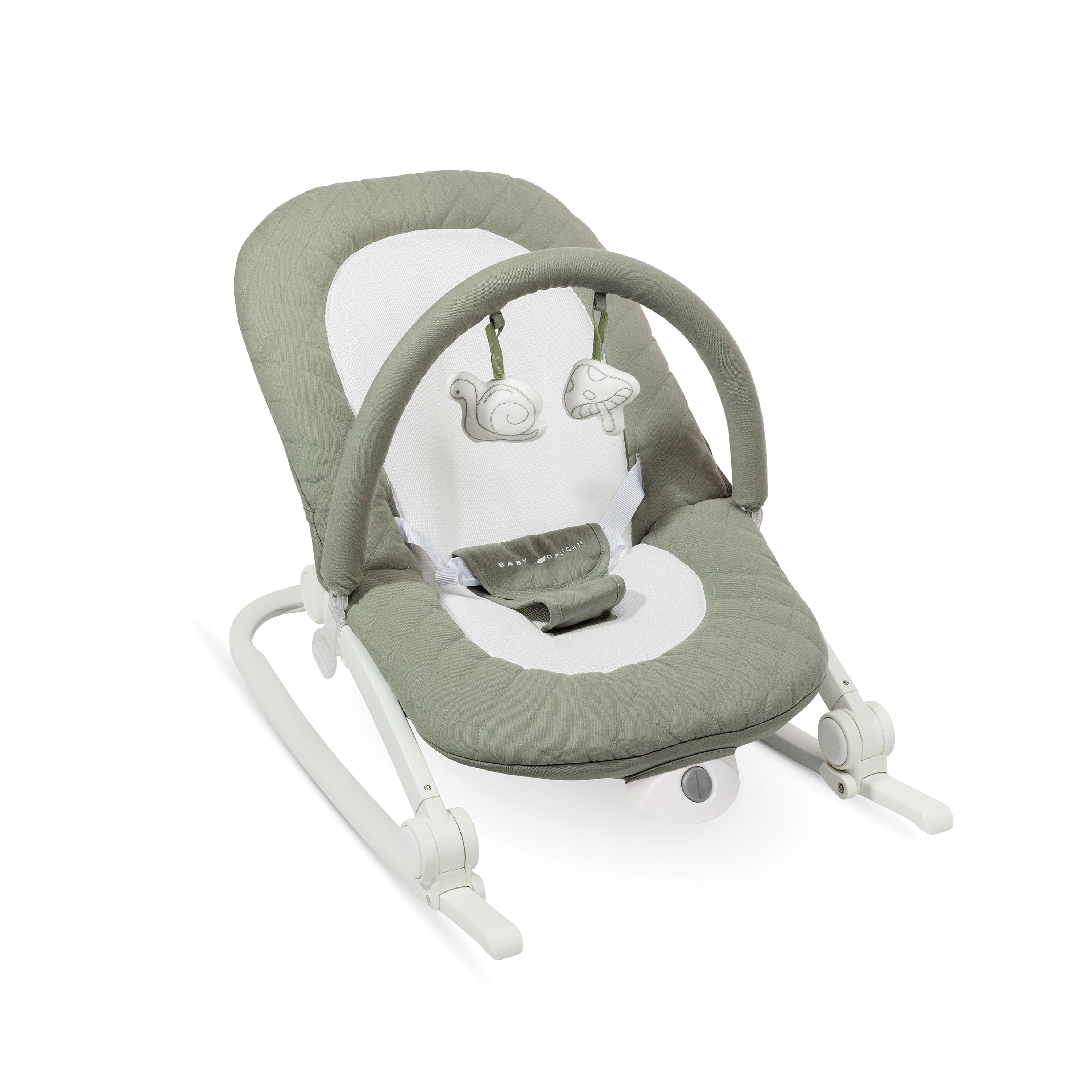 Aura Deluxe Portable Rocker & Seat | Organic Sage - Baby Delight