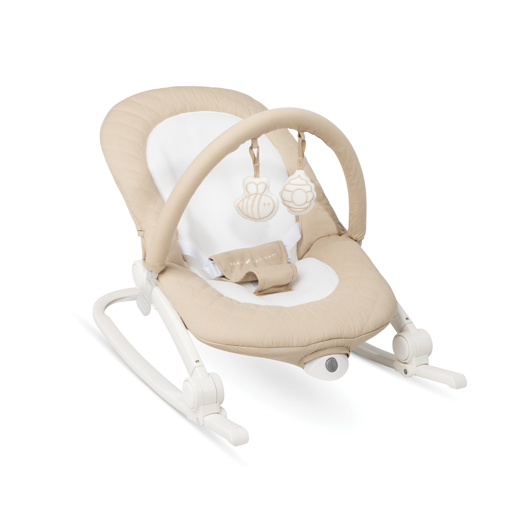Aura Deluxe Portable Rocker & Bouncer - Organic Oat | Baby Delight