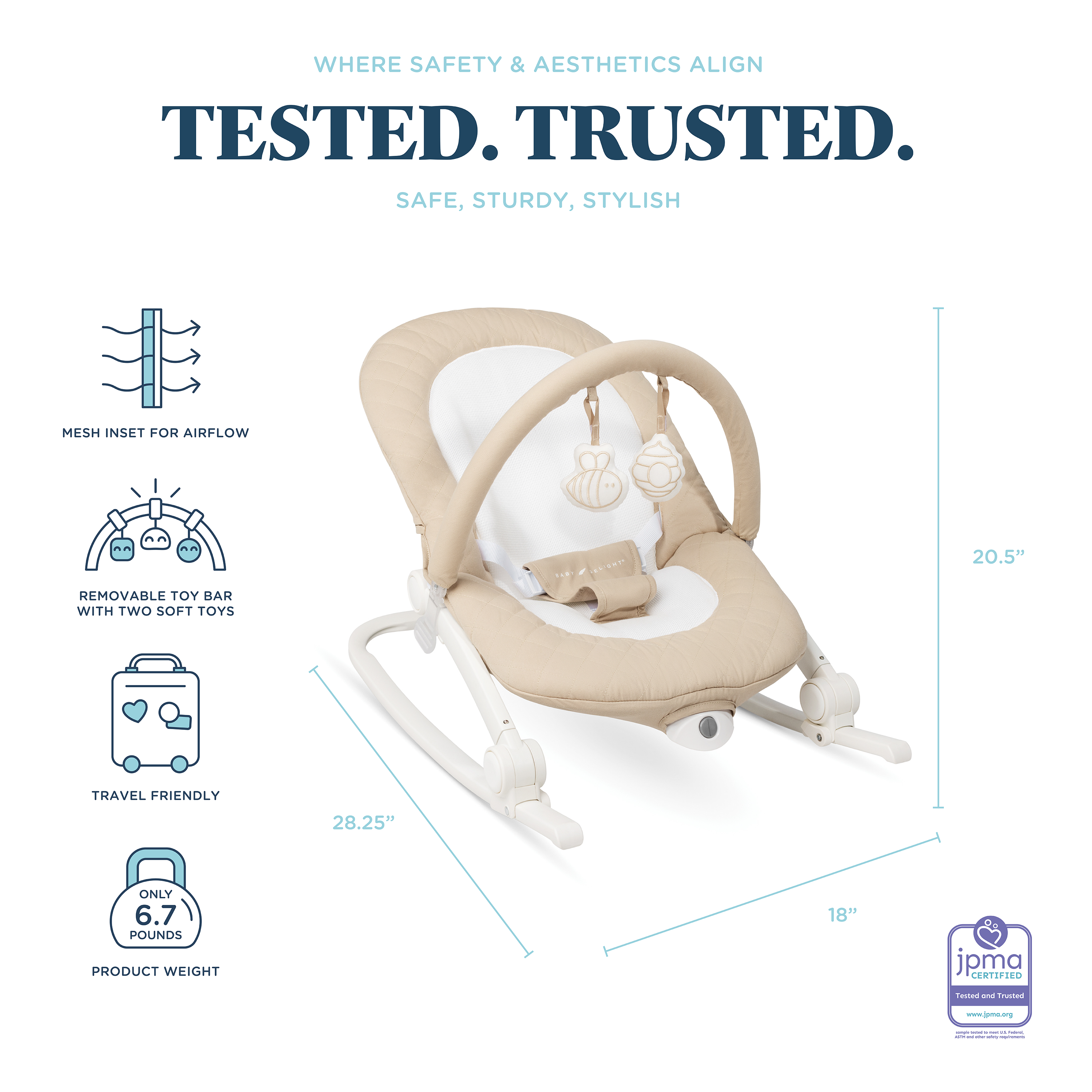 Aura Deluxe Portable Rocker & Seat - Baby Delight