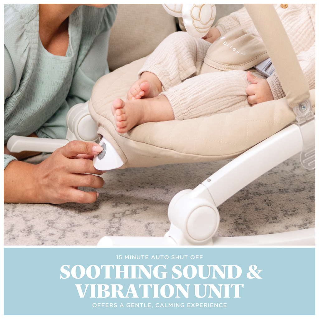 Aura Deluxe Portable Rocker & Bouncer - Organic Oat | Baby Delight