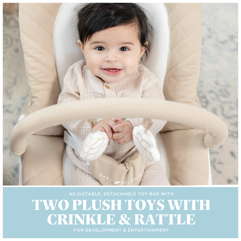 Aura Deluxe Portable Rocker & Bouncer - Organic Oat | Baby Delight