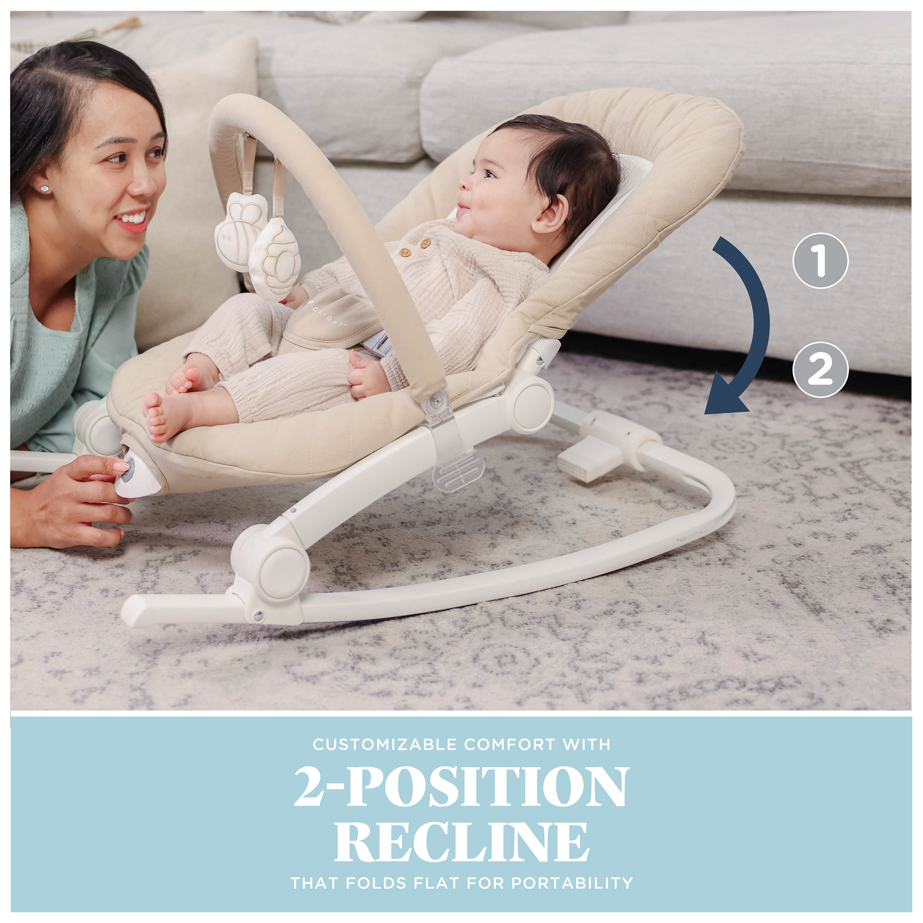 Aura Deluxe Portable Rocker & Seat - Baby Delight