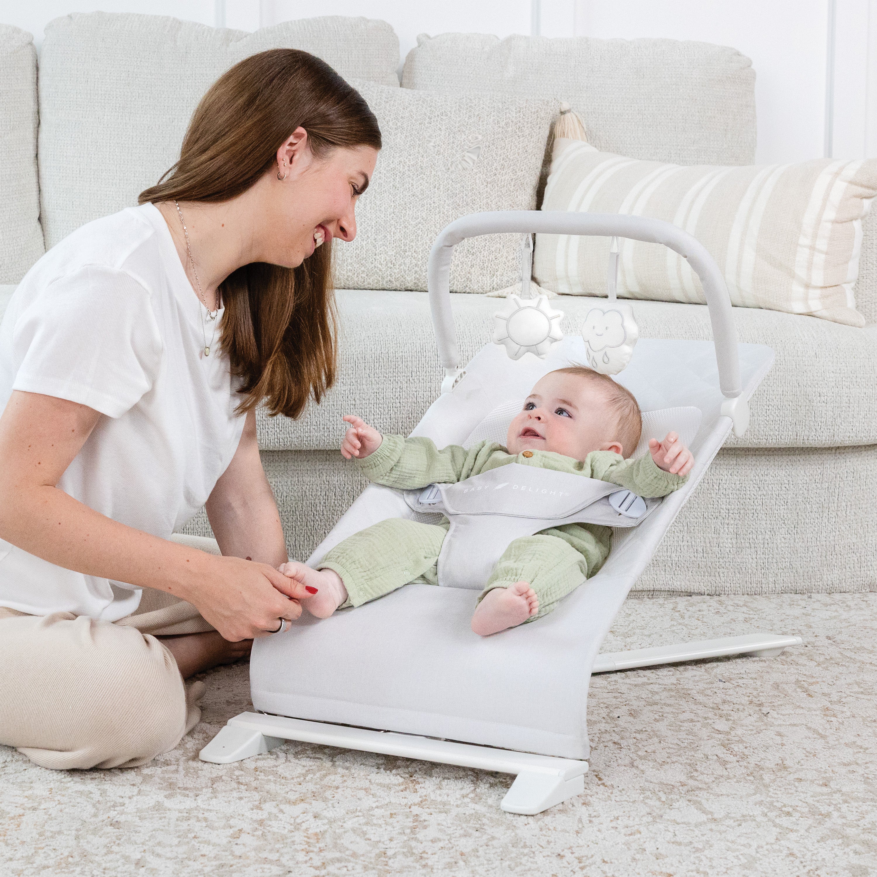 Alpine Deluxe Portable Bouncer - Quilted Indigo