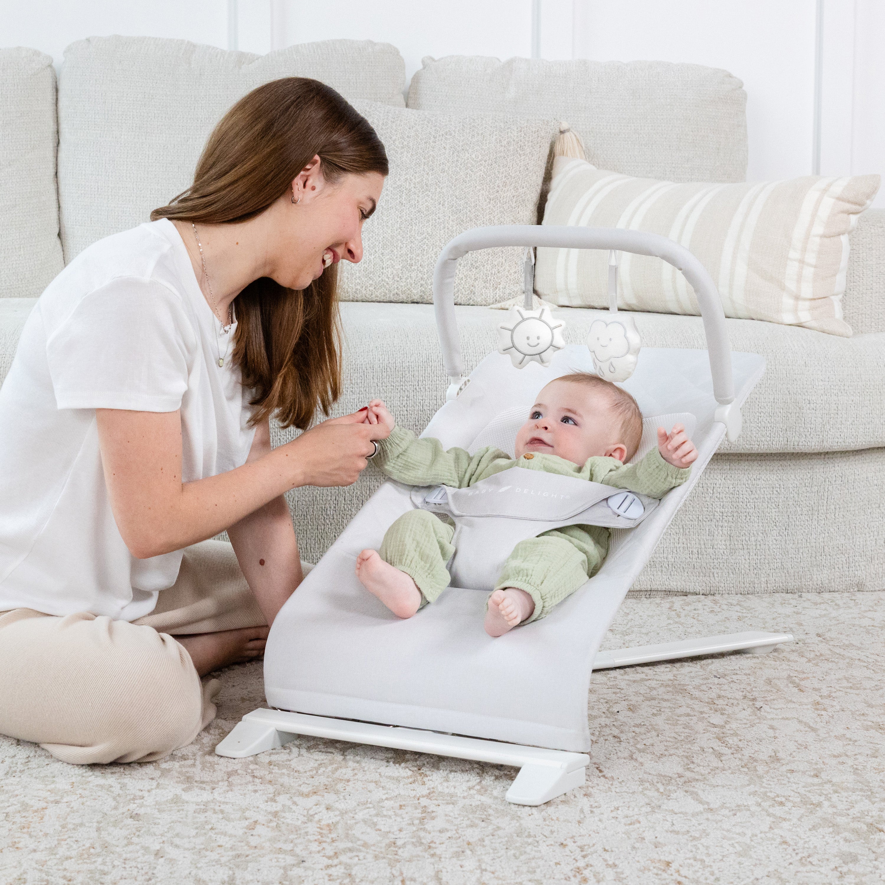 Alpine Deluxe Portable Bouncer - Quilted Indigo