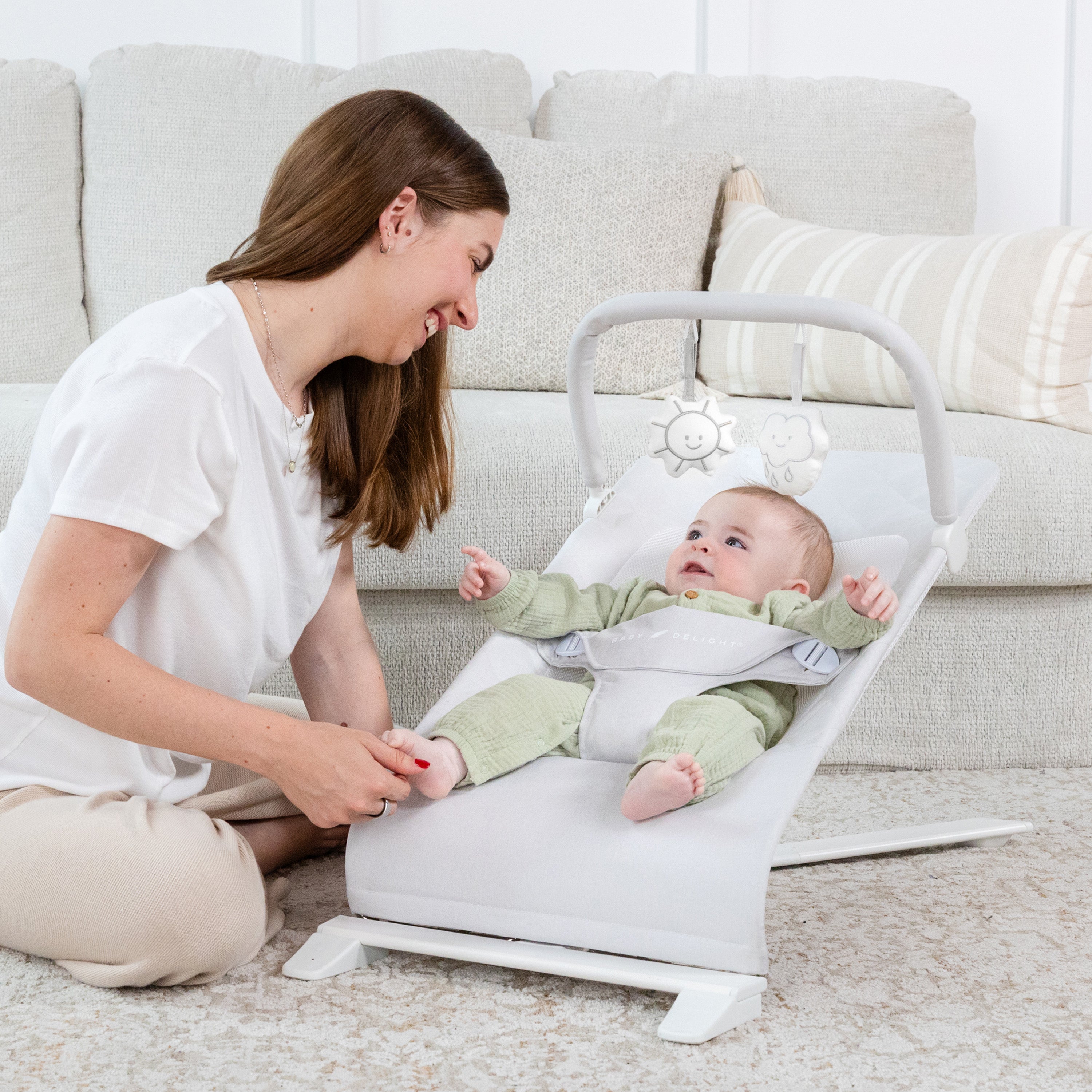 Alpine Deluxe Portable Bouncer - Quilted Indigo
