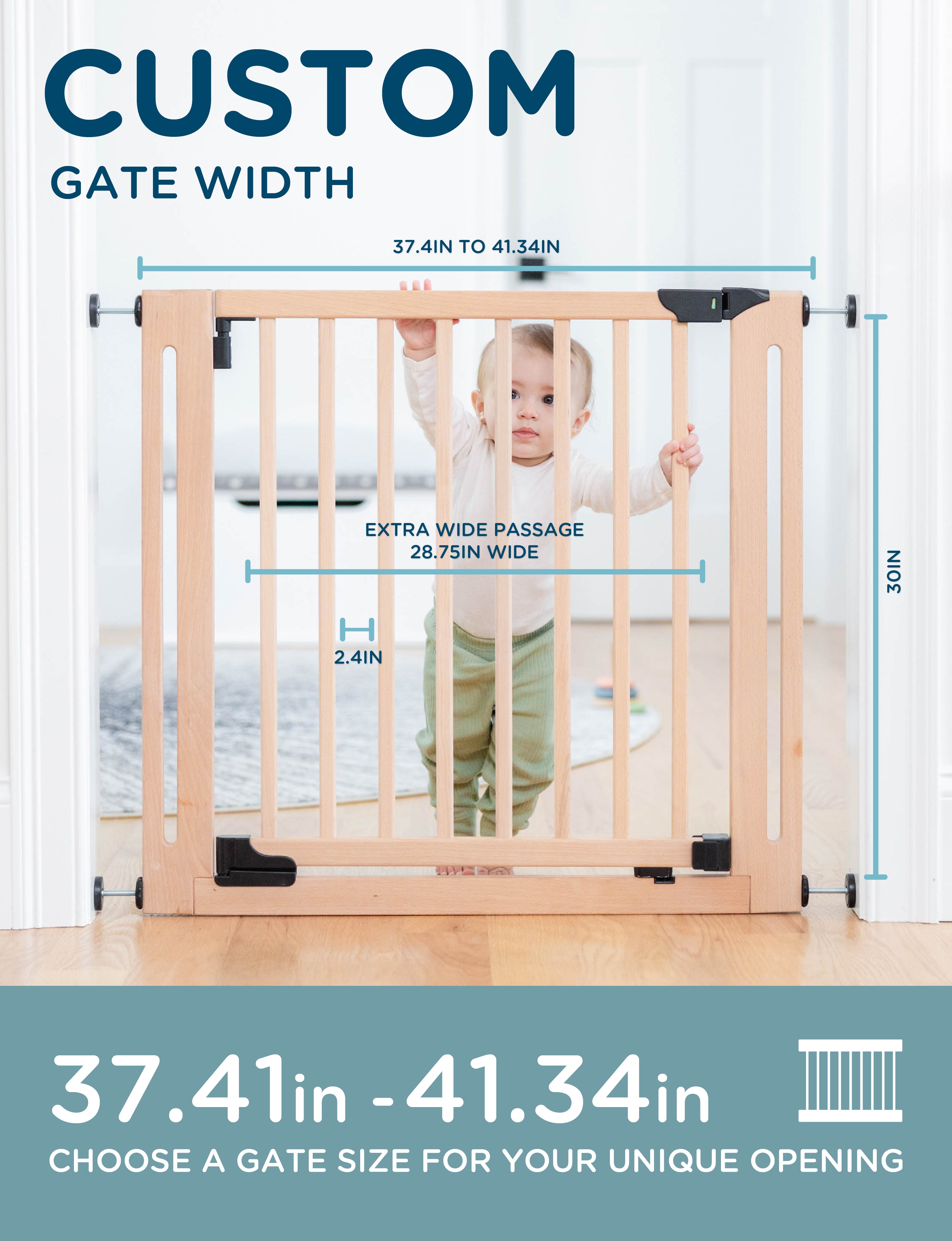 SizeWise™ Wood Pressure Mounted Gate