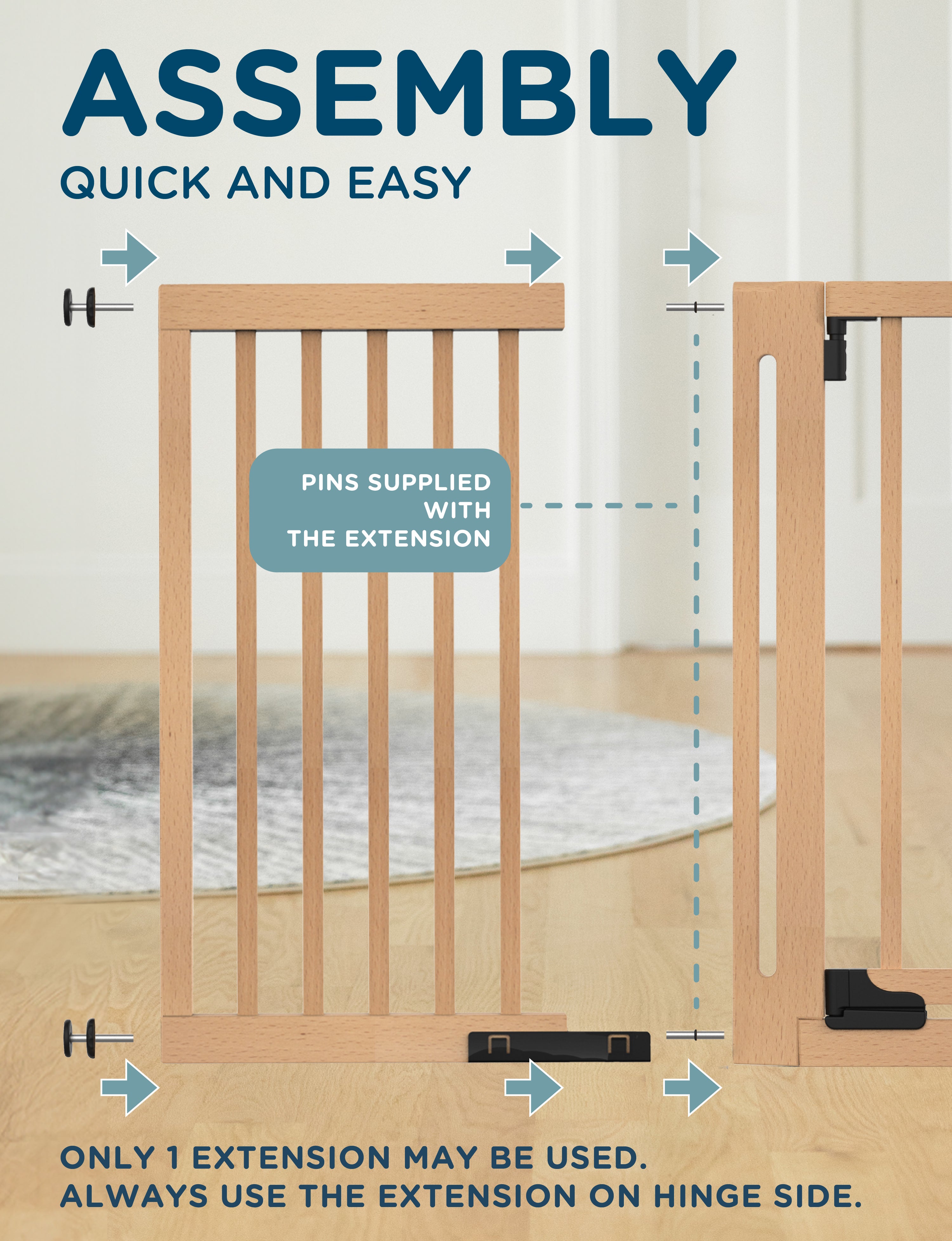 SizeWise™ Wood Pressure Mounted Extension - Baby Delight