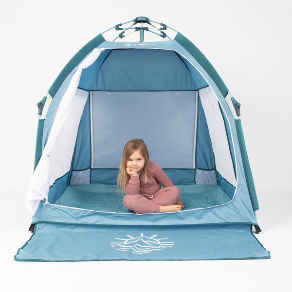 Go With Me® Villa Portable Tent/Playard-Blue Wave - Baby Delight