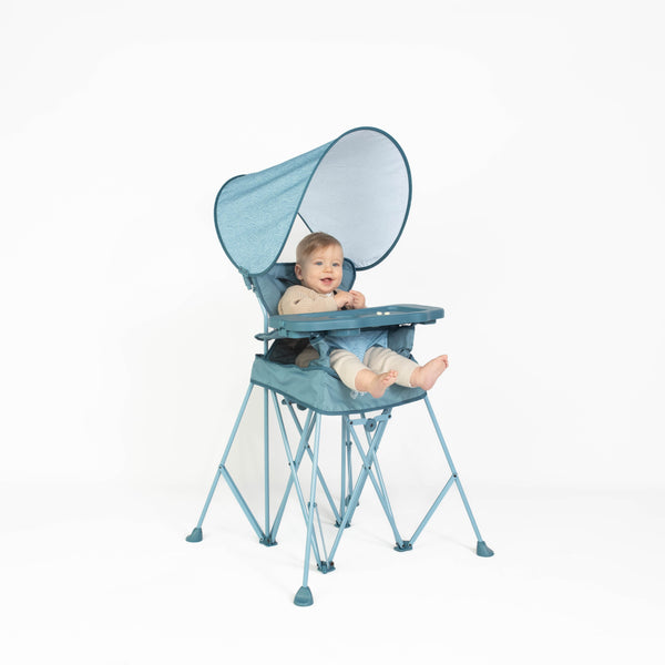 Go With Me® Uplift Deluxe Portable High Chair with Canopy - Blue Wave