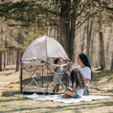 LIMITED EDITION- Go With Me® Eclipse Deluxe Portable Playard with Canopy - Sandstone - Baby Delight