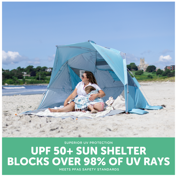 Go With Me Luxe Sun Shelter Half Tent - Aqua - Baby Delight