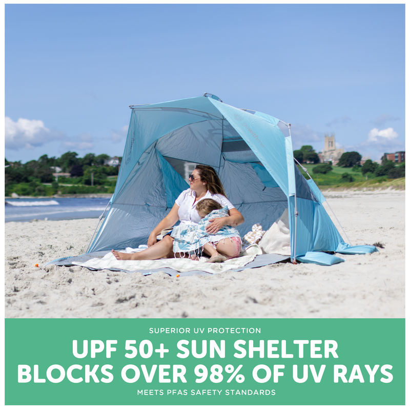Go With Me Luxe Sun Shelter Half Tent - Aqua - Baby Delight