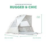 Go With Me Luxe Sun Shelter Half Tent - Silver White - Baby Delight