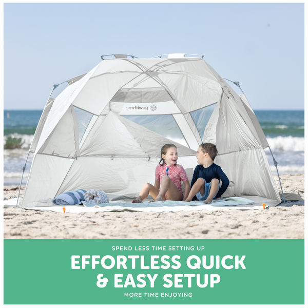 Go With Me Luxe Sun Shelter Half Tent - Silver White - Baby Delight