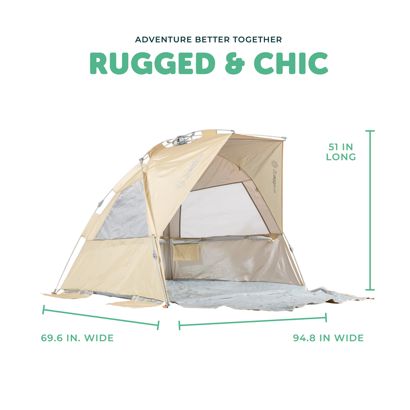 Go With Me Luxe Sun Shelter Half Tent - Tan - Baby Delight