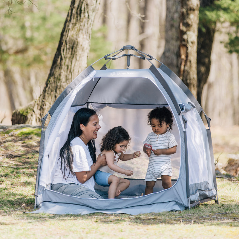 Go With Me® Villa Portable Tent/Playard-Elephant Grey - Baby Delight