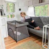 Nod Deluxe Portable Travel Crib - Charcoal Tweed - Baby Delight