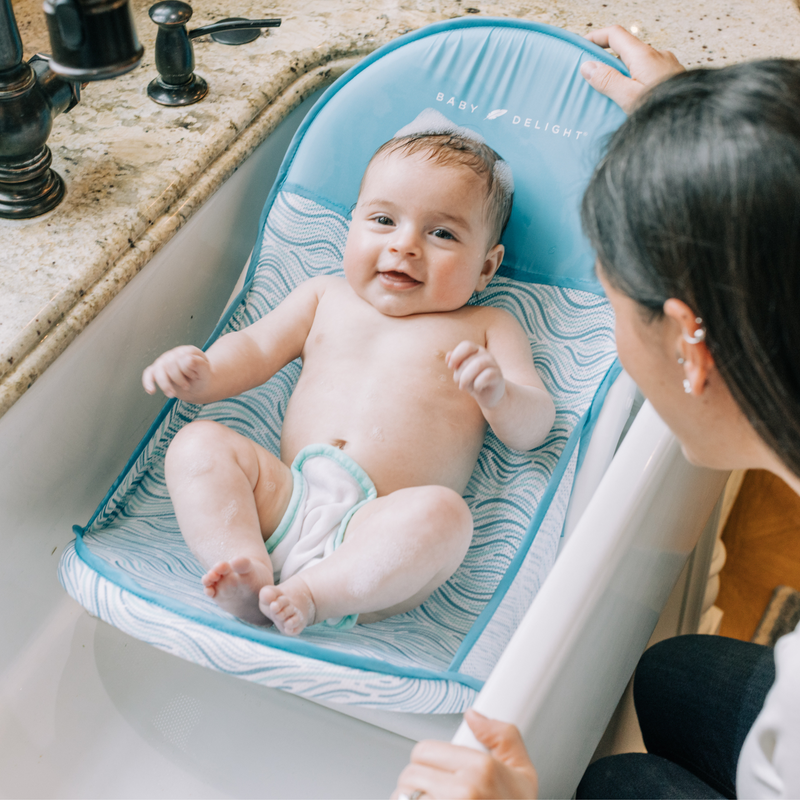 Cushy Nest Cirro Deluxe Infant Mesh Bather- Blue Wave - Baby Delight