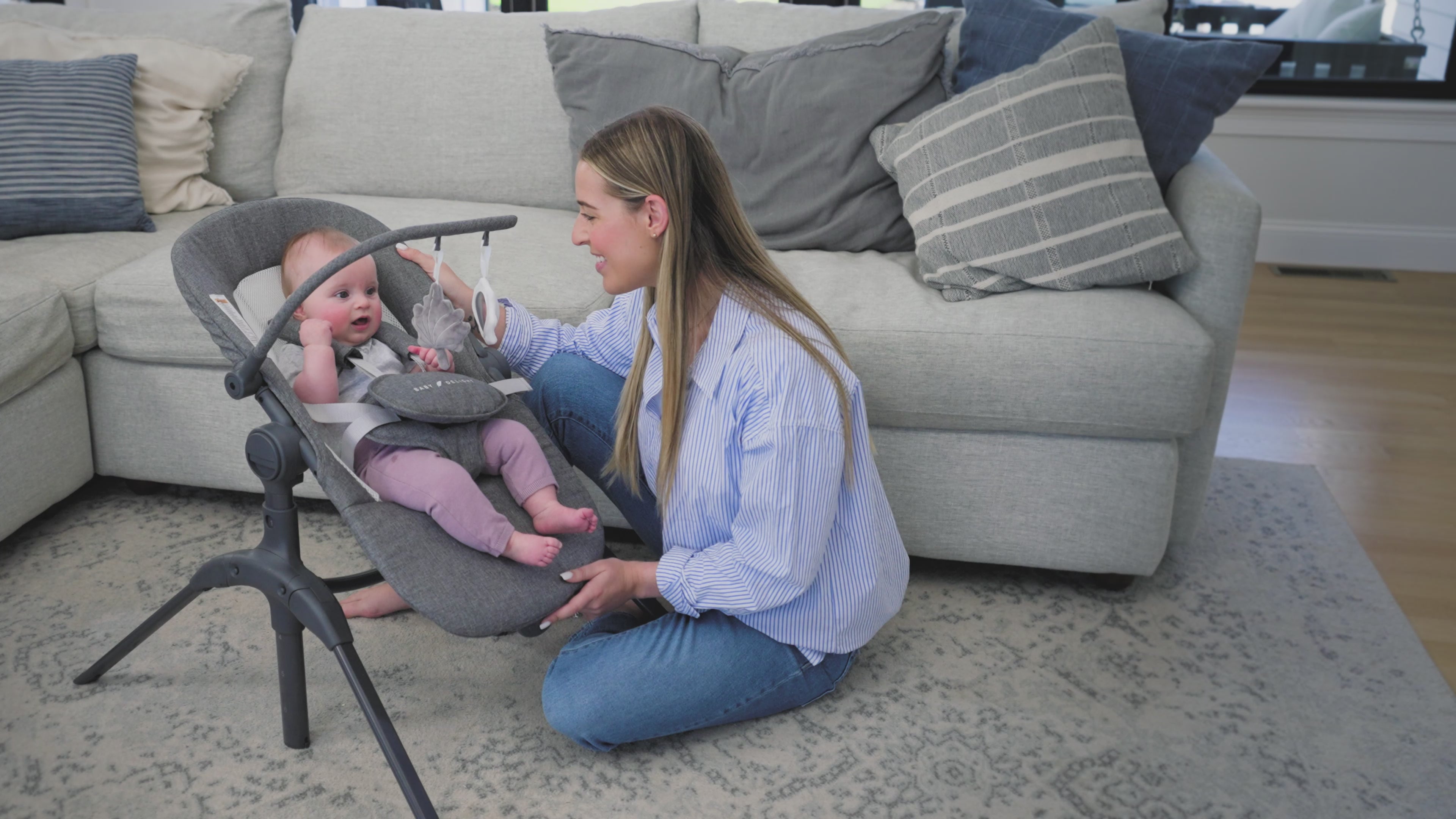 Bloom Soothing Adjustable Infant Seat - Charcoal Tweed