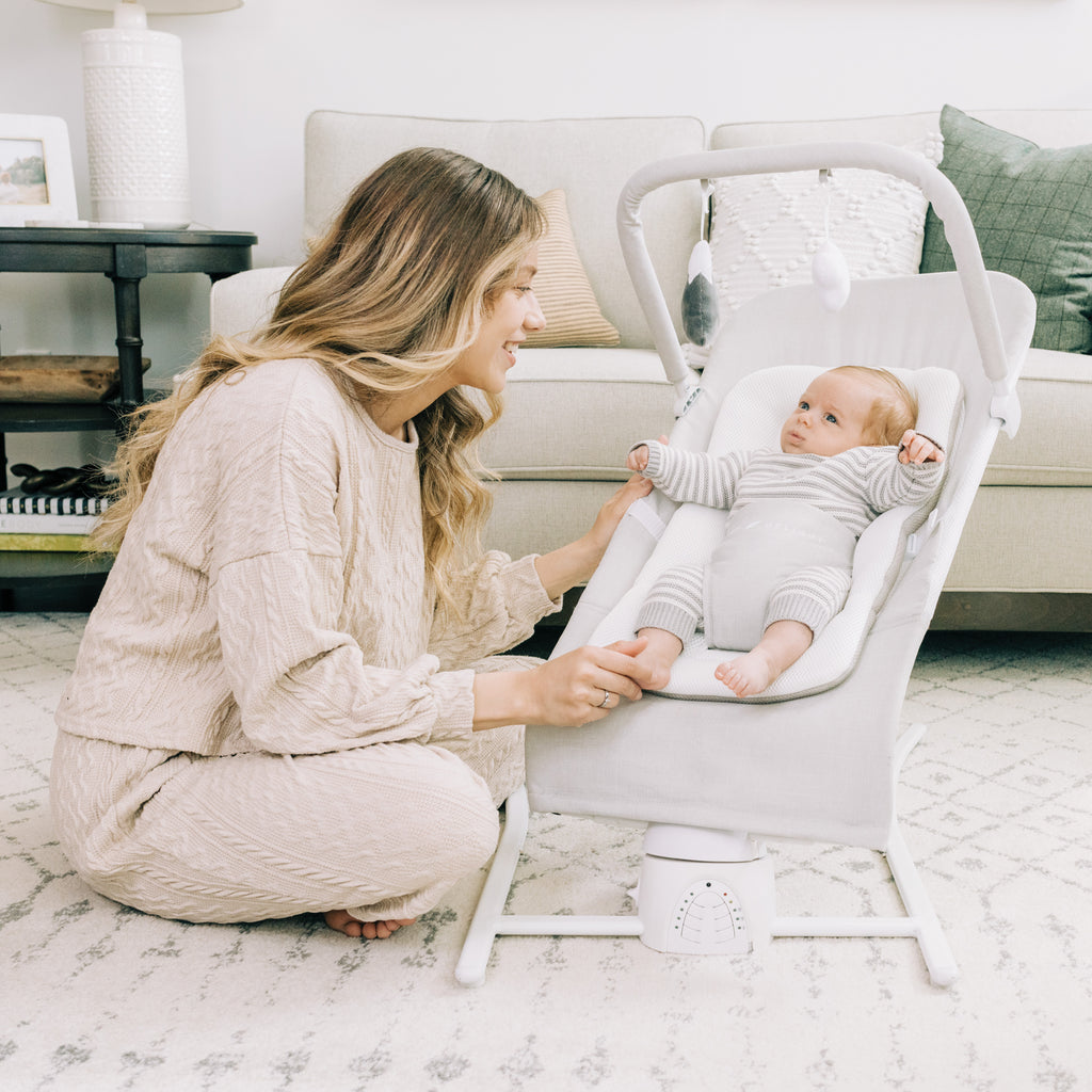 Alpine Wave Deluxe Bouncer-Driftwood Grey | Baby Delight