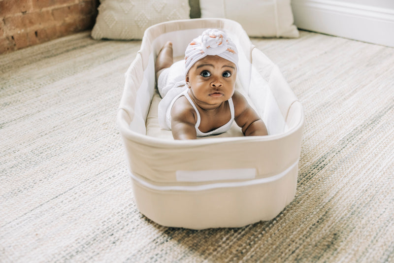 Snuggle Nest™ Organic Portable Infant Lounger – Organic Oat - Baby Delight