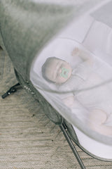 Slumber Deluxe Portable Rocking Bassinet - Charcoal Tweed - Baby Delight