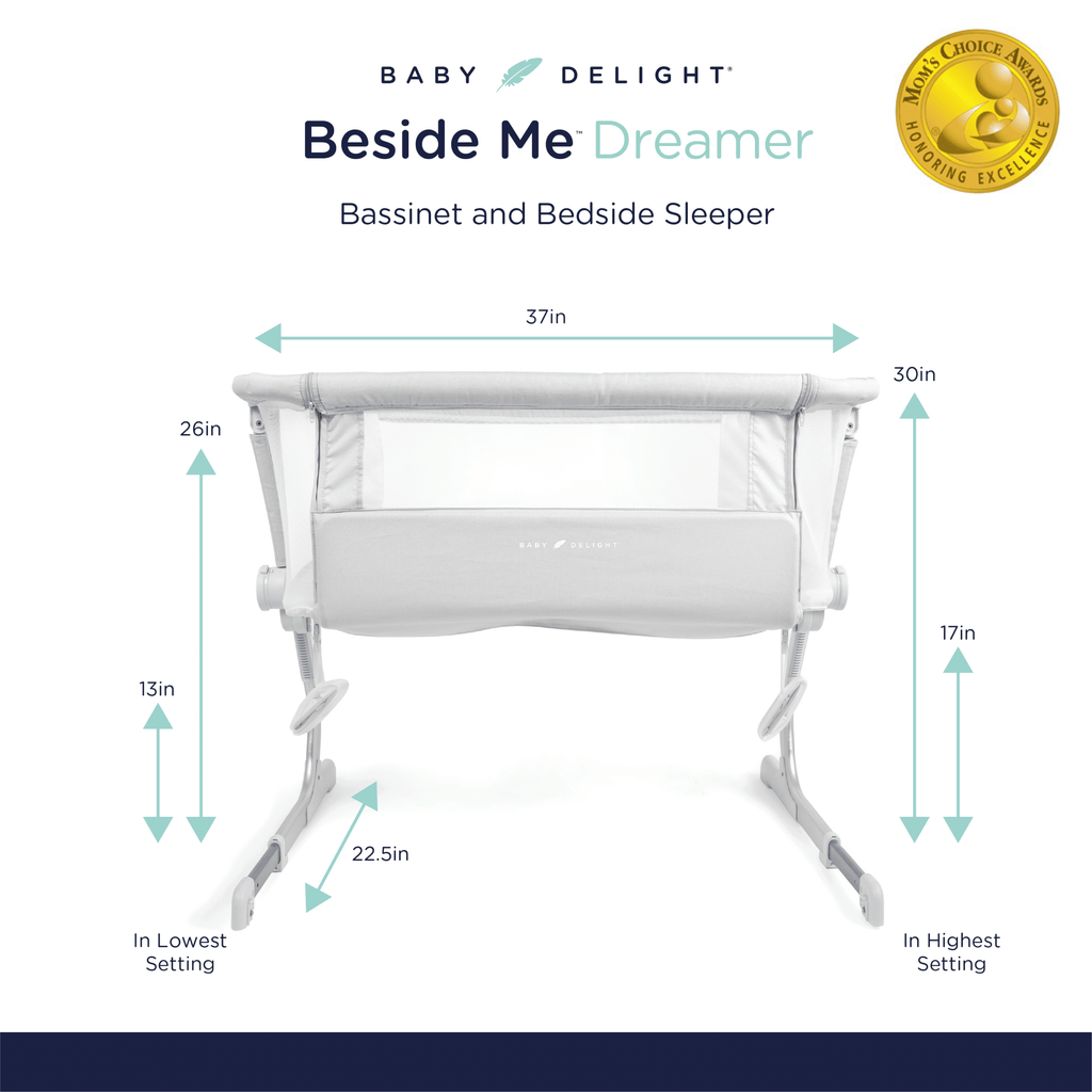 Baby delight beside me dreamer bassinet & bedside sleeper in charcoal grey shop