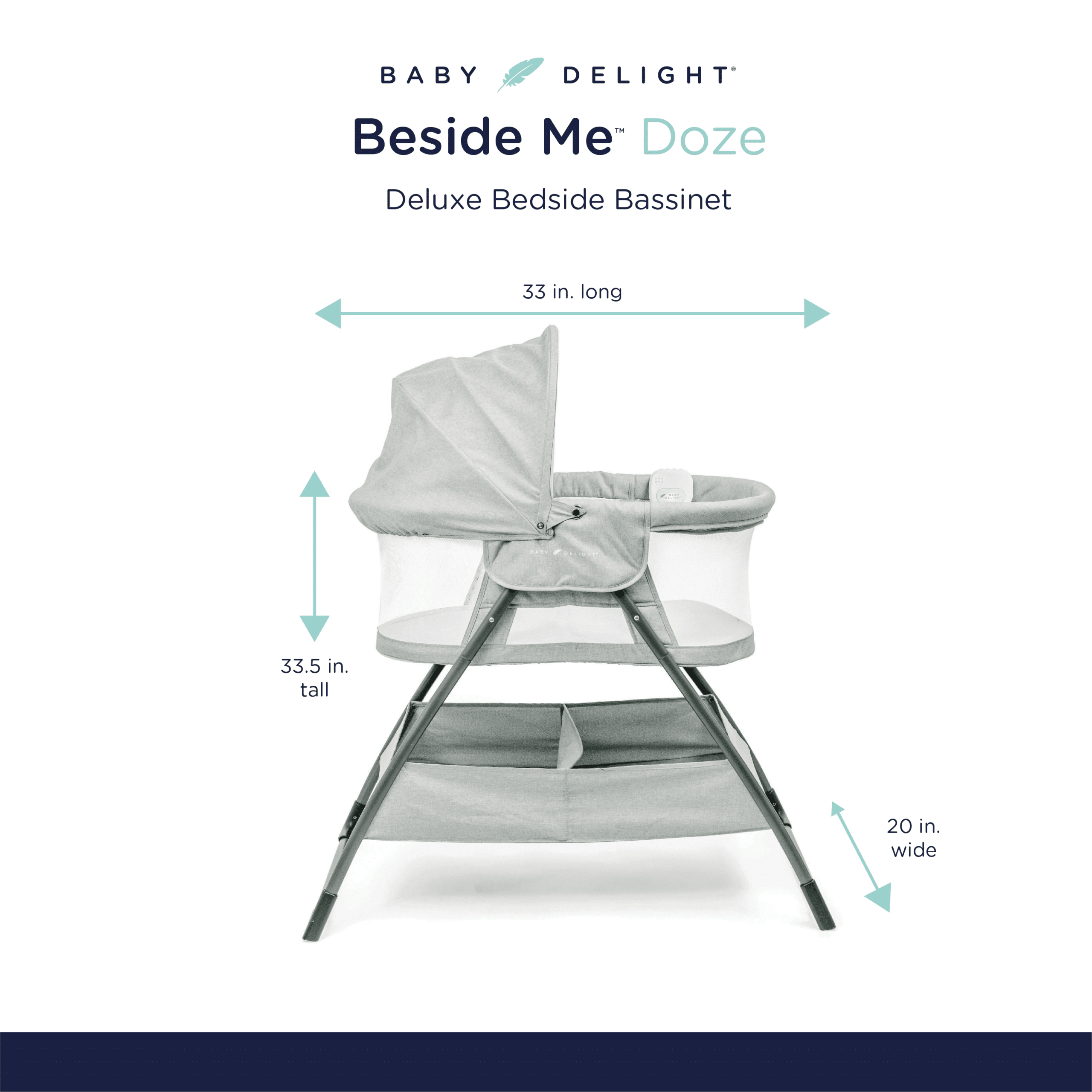 Beside Me™ Doze Deluxe Bedside Pebble Grey Baby Delight
