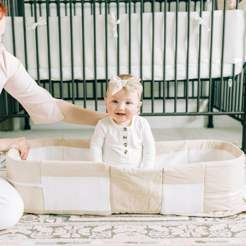 Snuggle Nest™ Organic Portable Infant Lounger – Organic Oat - Baby Delight