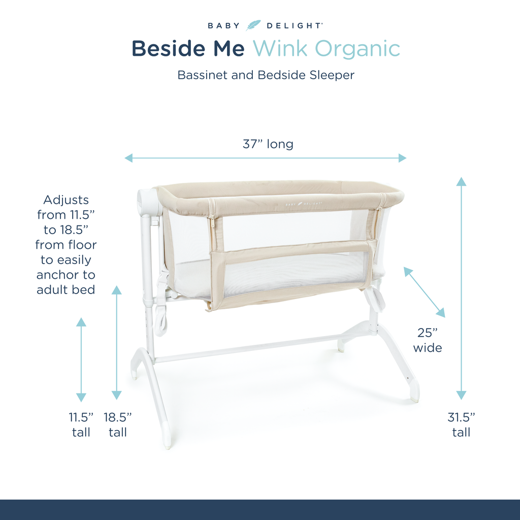 Beside Me Wink Organic Bassinet Bedside Sleeper Organic Oat