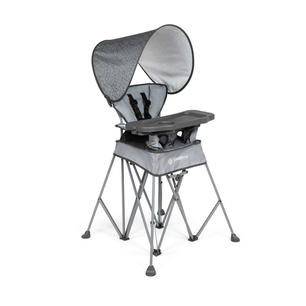 LIMITED EDITION-Go With Me® Uplift Deluxe Portable High Chair with Canopy- Elephant Grey - Baby Delight