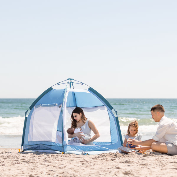 Go With Me® Villa Portable Tent/Playard-Blue Wave - Baby Delight