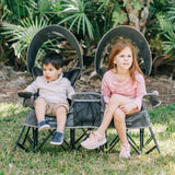 Go With Me™ Duo Deluxe Portable Double Chair - Grey - Baby Delight